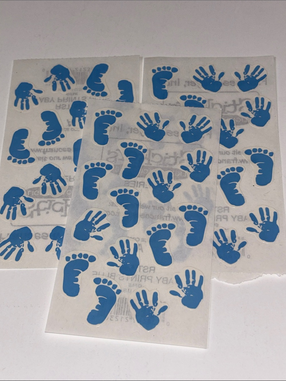 FRANCES MEYER STICKER SHEET BABY HAND PRINTS FOOTPRINTS NICU Baby Stickers
